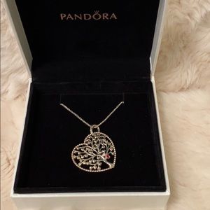 Pandora Family Tree Heart Necklace